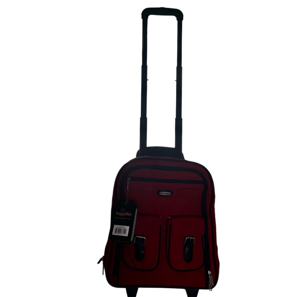Baggallini NWT Daytripper Rolling Tote Carry-On Red Lightweight Nylon Suitcase - Picture 11 of 16